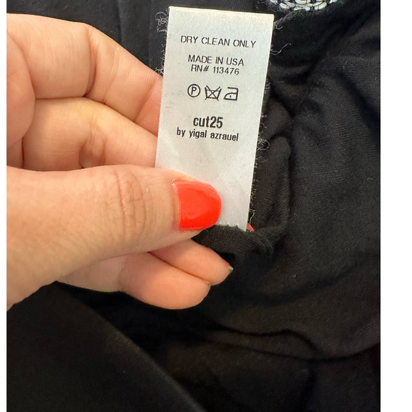 Yigal Azrouel Two Tone Jacquard Leather Scuba Paneled Pencil Dress size 6 - Picture 7 of 15